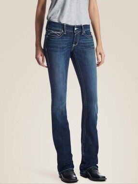 Ariat R.E.A.L. Low Rise Stretch Rosy Whipstitch Boot Cut Jean - 28